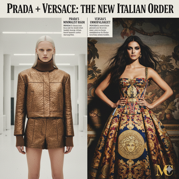 The great Italian reset: Prada’s strategic discipline meets Versace’s decadence