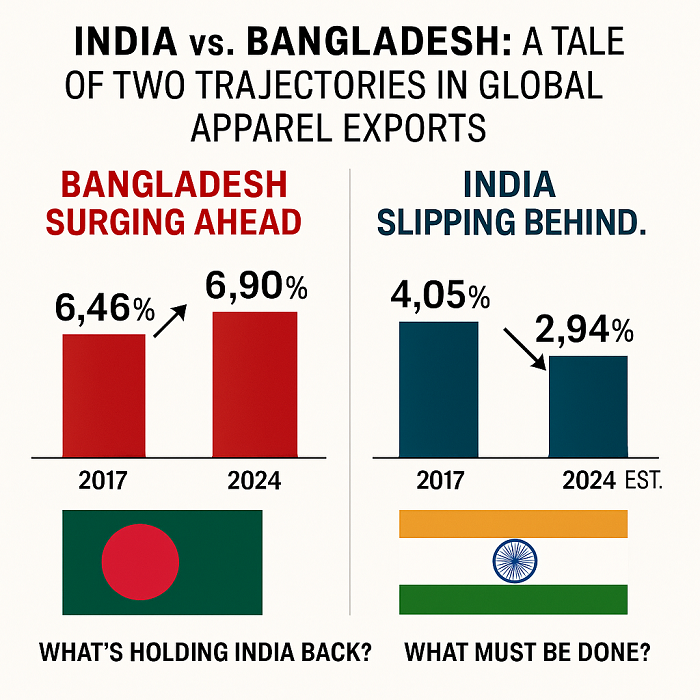 India vs. Bangladesh in the global apparel export market