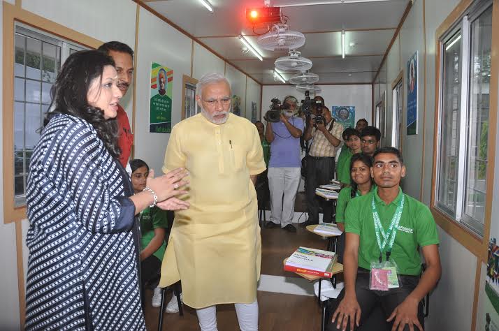 Prime Minister inside Indias first Container School