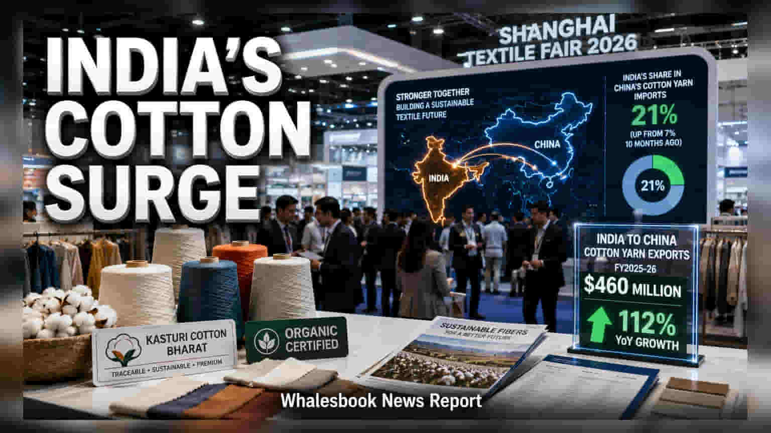 Indian cotton yarn exports to China double to $460 mn on price advantage